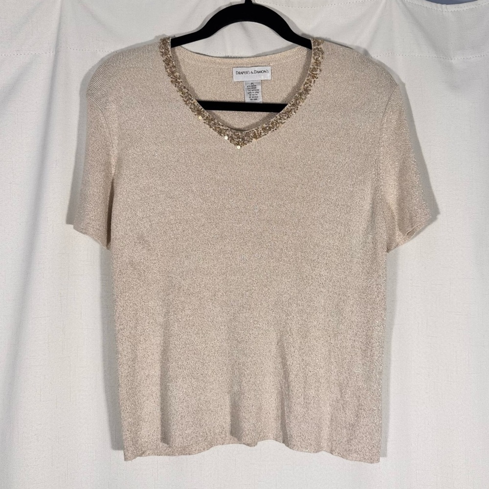Vintage Draper’s & Damon’s Knit Beaded Top